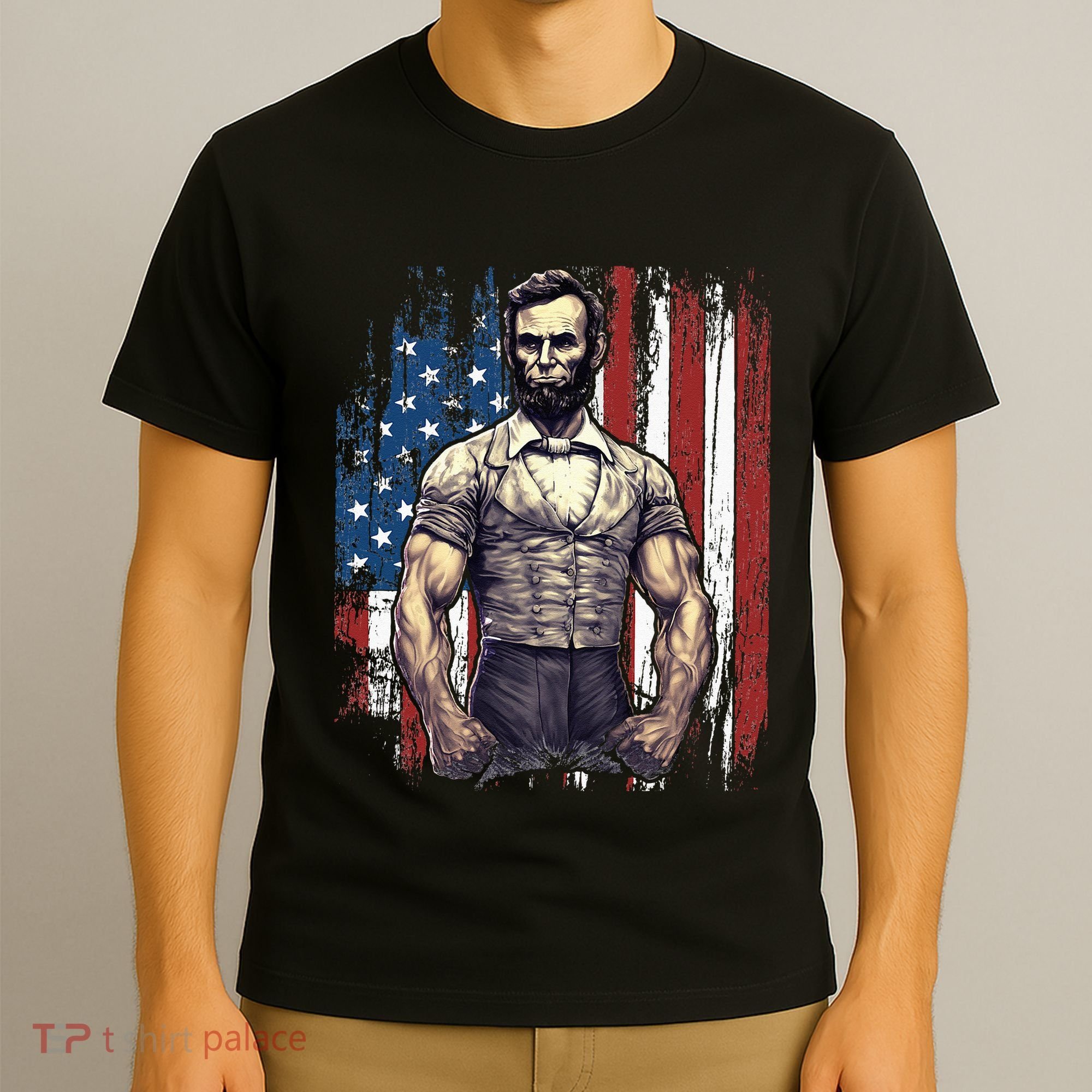 4th of July Patriotic Funny Abraham Lincoln Graphic July 4th T-Shirt