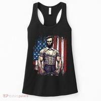 4th of July Patriotic Funny Abraham Lincoln Graphic July 4th Women's Tank Top thumb 0