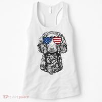4th Of July Boykin Spaniel Dog Patriotic USA Sunglasses Women's Tank Top thumb 0
