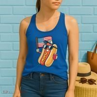 4th Of July Hotdog Funny Patriotic Usa Women's Tank Top thumb 2