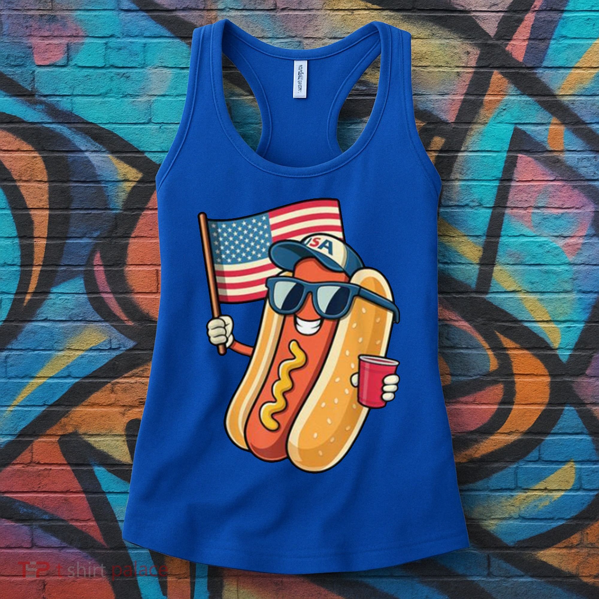 4th Of July Hotdog Funny Patriotic Usa Women's Tank Top