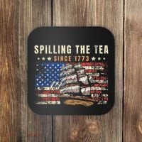4th Of July Spilling The Tea Since 1773 Coaster thumb 0