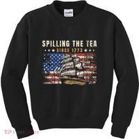 4th Of July Spilling The Tea Since 1773 Kids Sweatshirt thumb 0