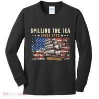 4th Of July Spilling The Tea Since 1773 Kids Long Sleeve Shirt thumb 0