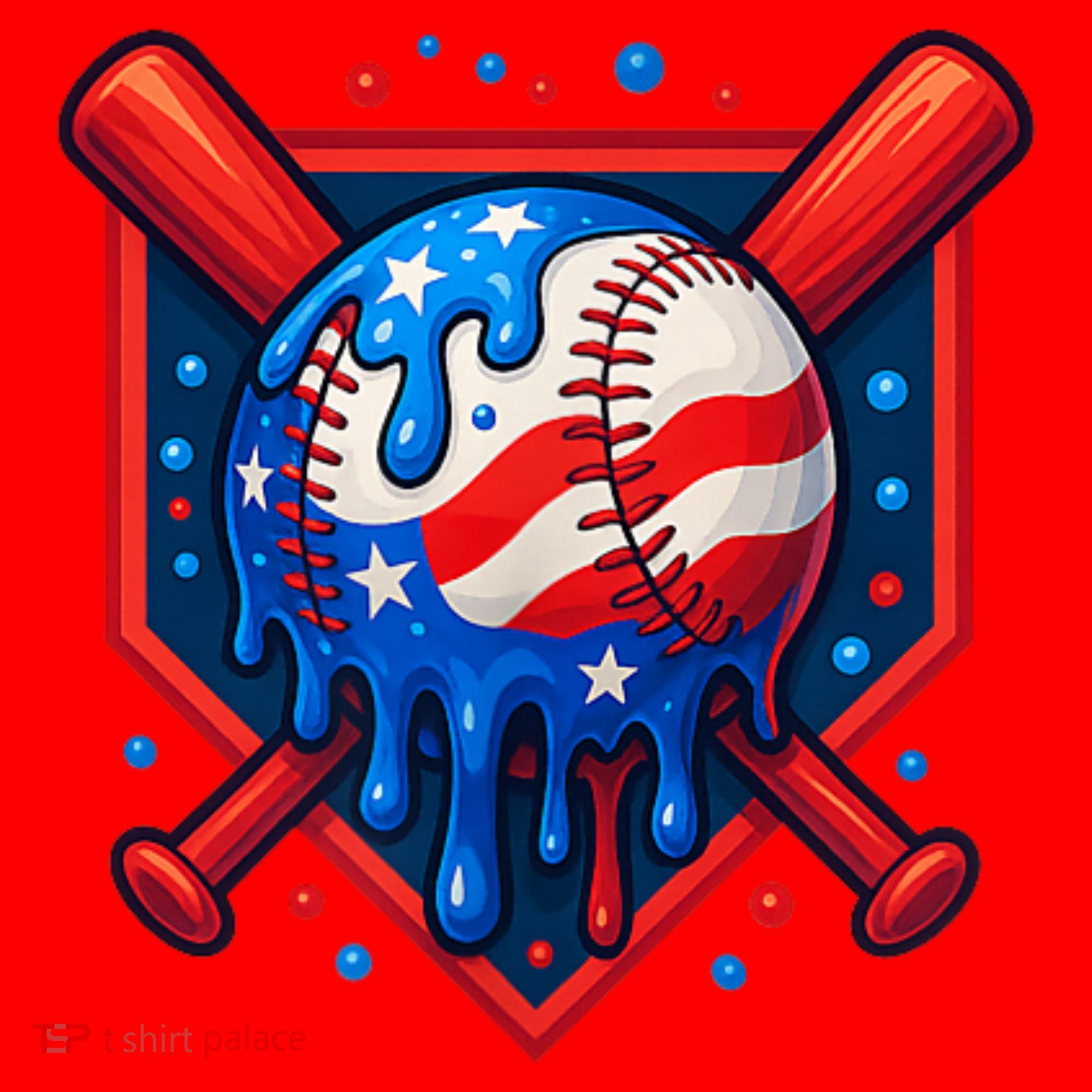 4th Of July Baseball  - USA Flag Ice Cream Drip  - Patriotic Summer Gift Santa Hat