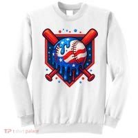 4th Of July Baseball  - USA Flag Ice Cream Drip  - Patriotic Summer Gift Sweatshirt thumb 0