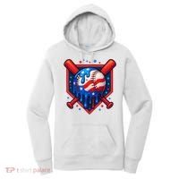 4th Of July Baseball  - USA Flag Ice Cream Drip  - Patriotic Summer Gift Women's Hoodie thumb 0