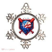 4th Of July Baseball  - USA Flag Ice Cream Drip  - Patriotic Summer Gift Ornament thumb 0
