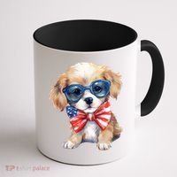 4th Of July Cute Dog Lover Coffee Mug thumb 1