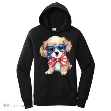 4th Of July Cute Dog Lover Women's Hoodie