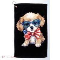 4th Of July Cute Dog Lover Golf Towel thumb 0
