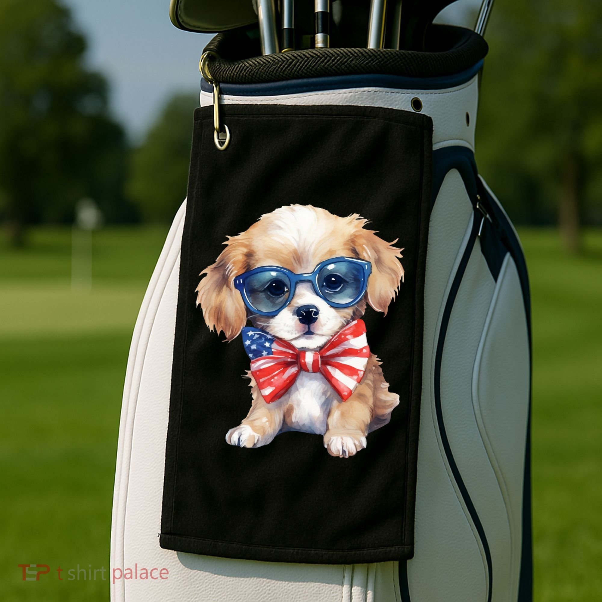 4th Of July Cute Dog Lover Golf Towel