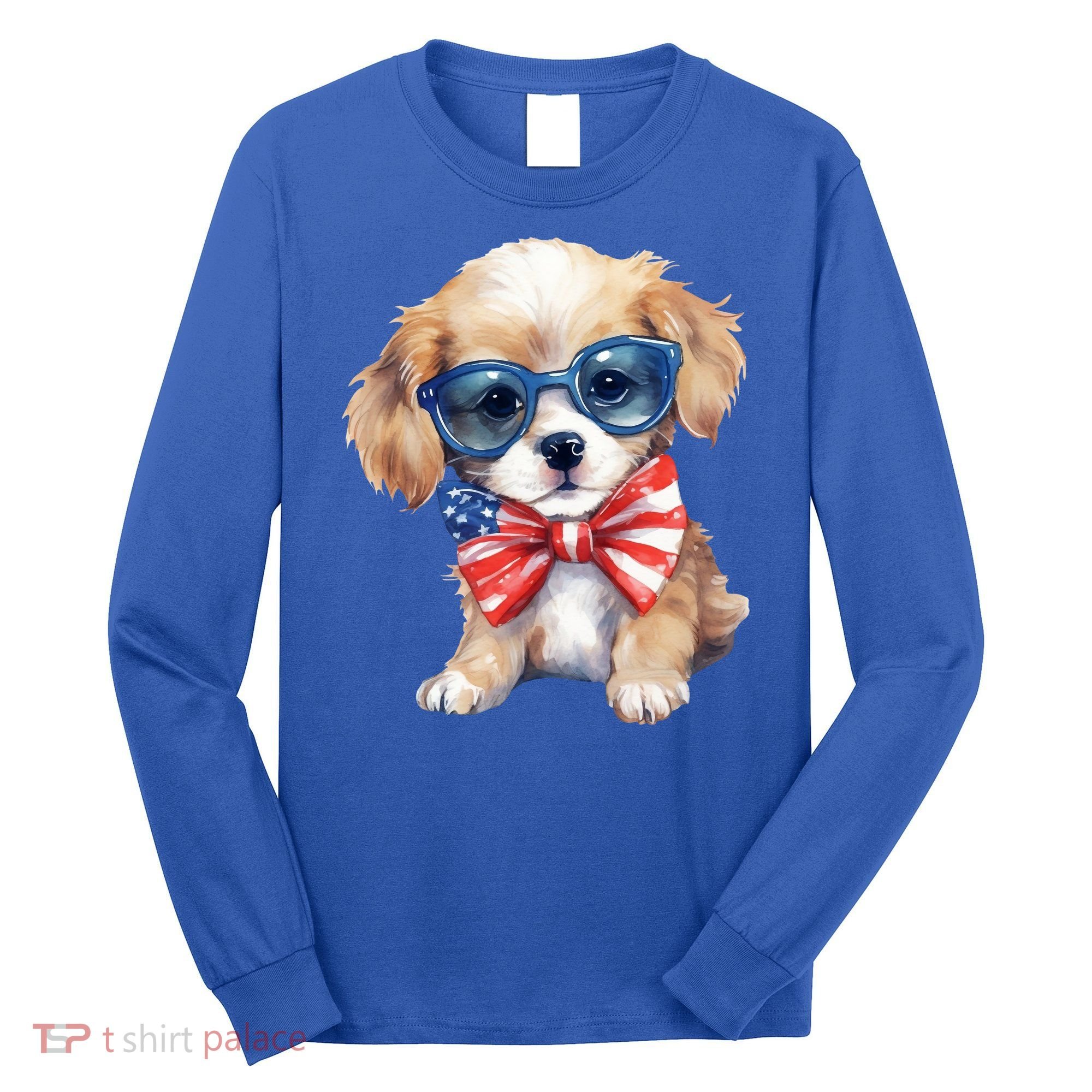 4th Of July Cute Dog Lover Long Sleeve Shirt