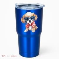 4th Of July Cute Dog Lover Tumbler thumb 0