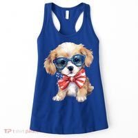 4th Of July Cute Dog Lover Women's Tank Top thumb 0