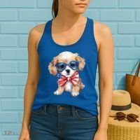 4th Of July Cute Dog Lover Women's Tank Top thumb 2