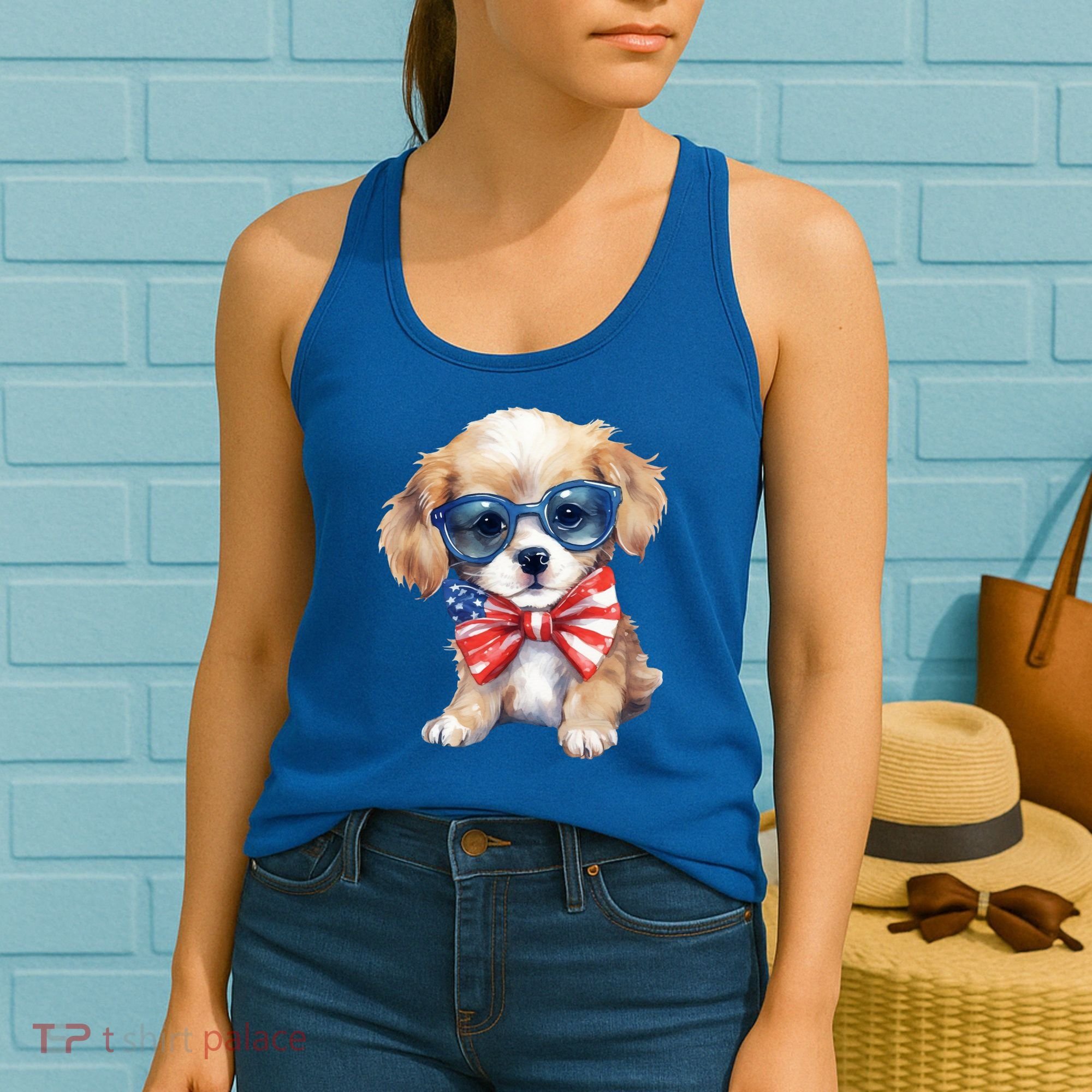 4th Of July Cute Dog Lover Women's Tank Top