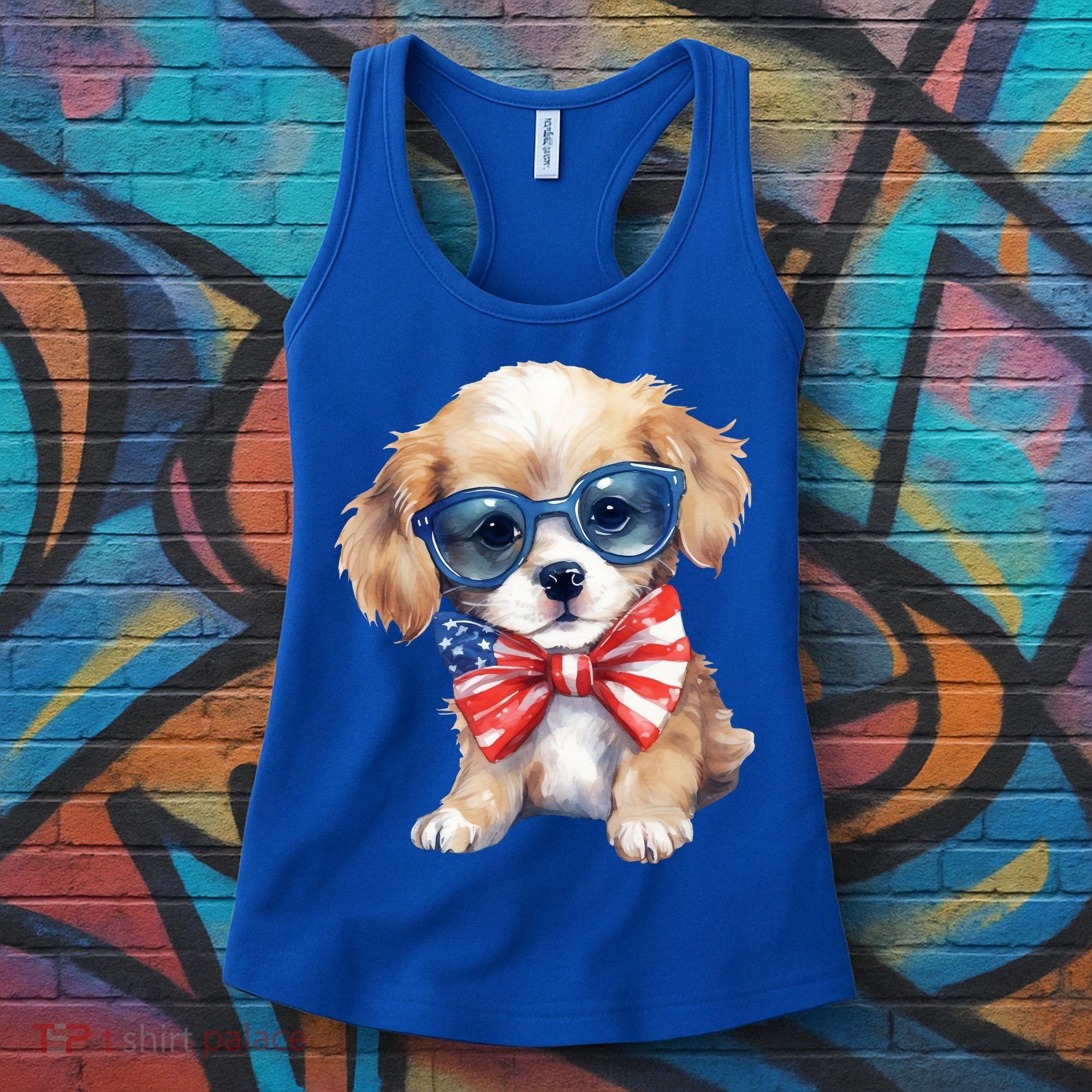 4th Of July Cute Dog Lover Women's Tank Top