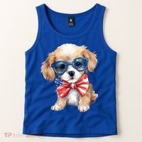 4th Of July Cute Dog Lover Tank Top thumb 2