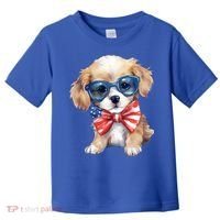 4th Of July Cute Dog Lover Toddler T-Shirt thumb 0