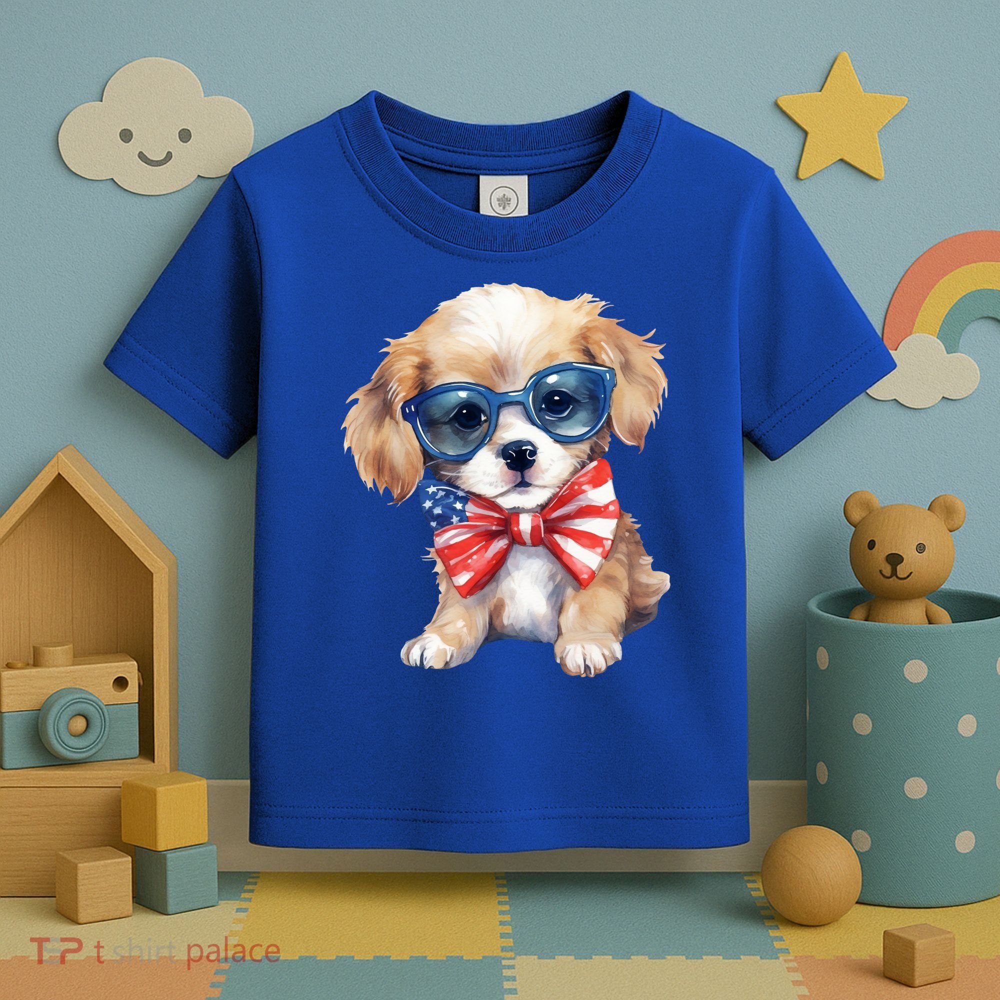 4th Of July Cute Dog Lover Toddler T-Shirt