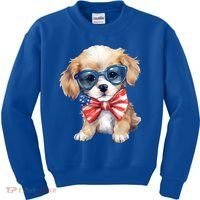 4th Of July Cute Dog Lover Kids Sweatshirt thumb 0