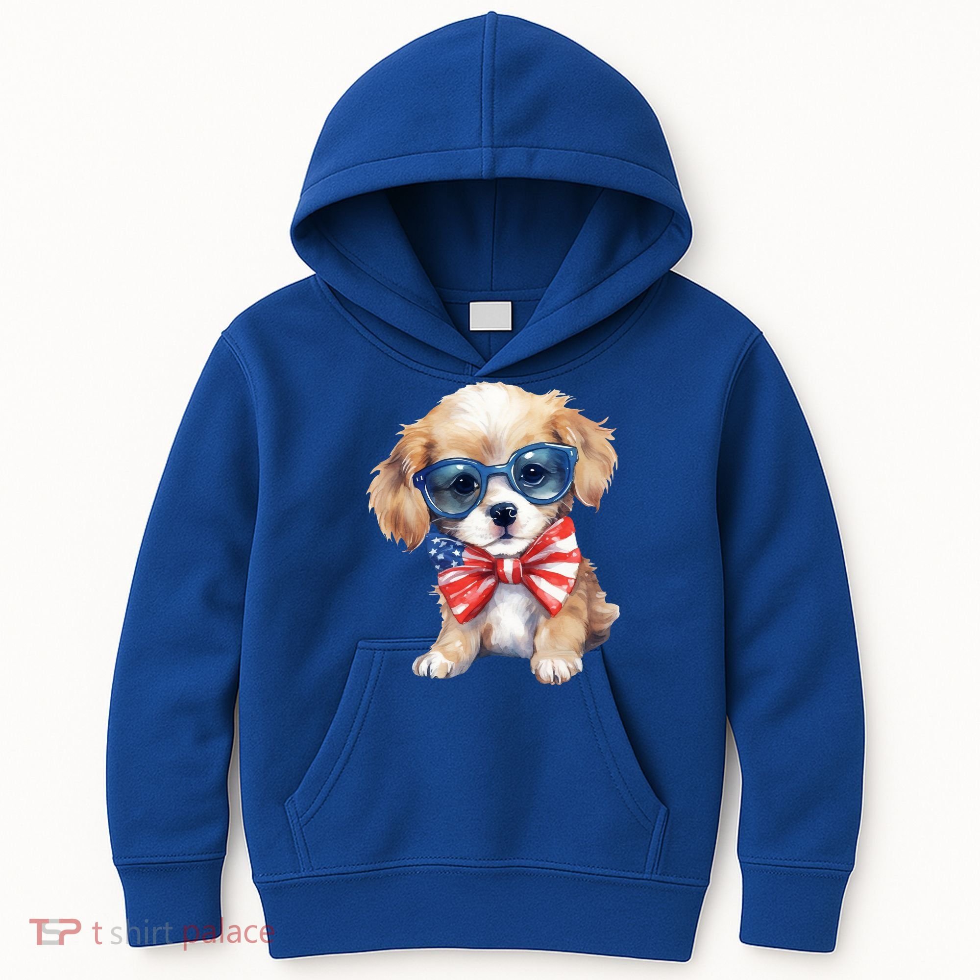 4th Of July Cute Dog Lover Kids Hoodie