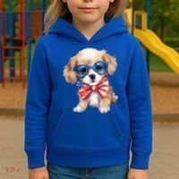 4th Of July Cute Dog Lover Kids Hoodie thumb 3