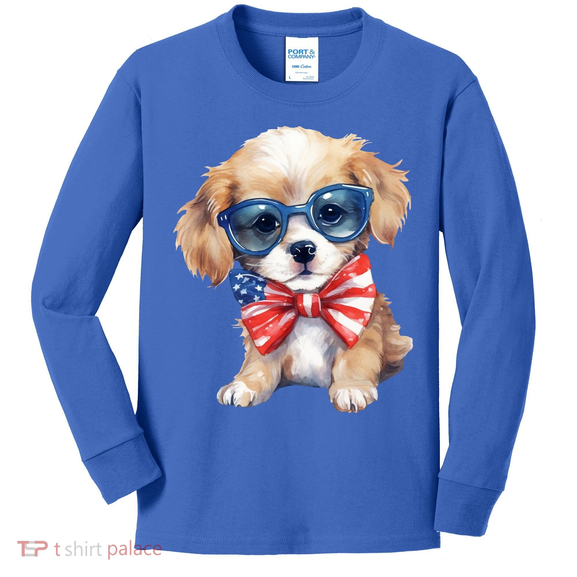 4th Of July Cute Dog Lover Kids Long Sleeve Shirt