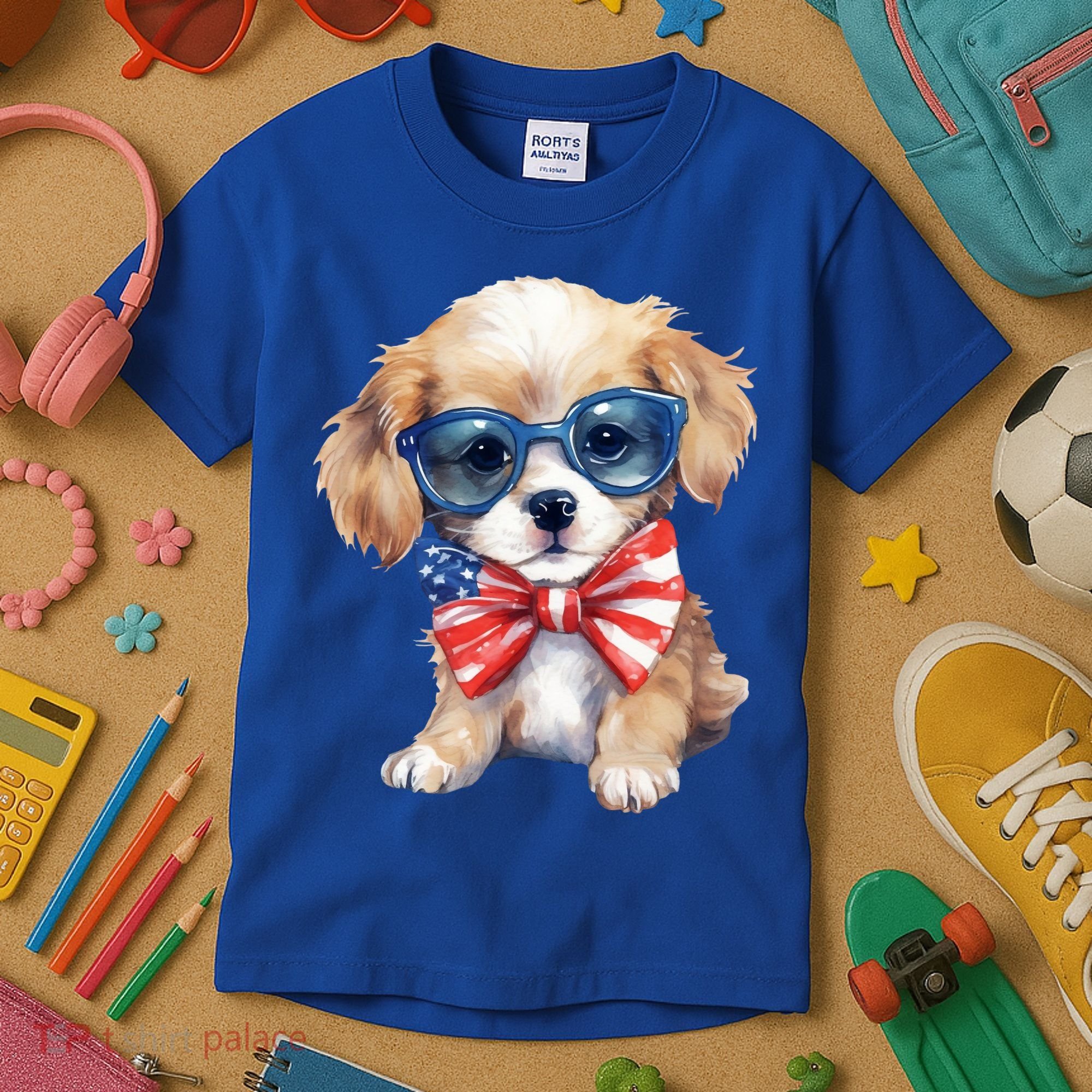 4th Of July Cute Dog Lover Kids T-Shirt