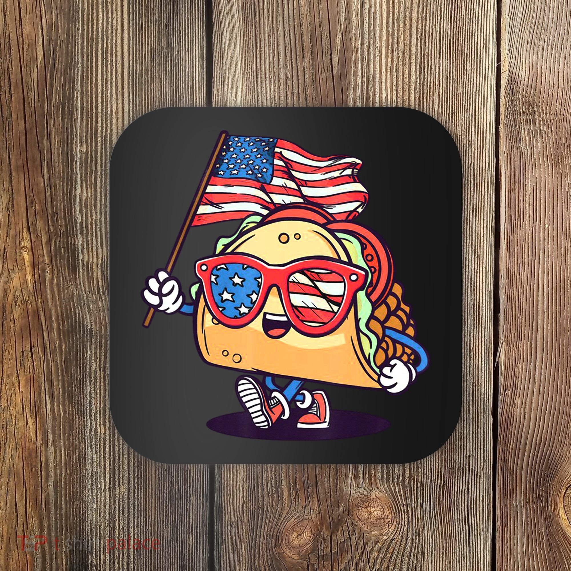 4th Of July Taco Patriotic Coaster