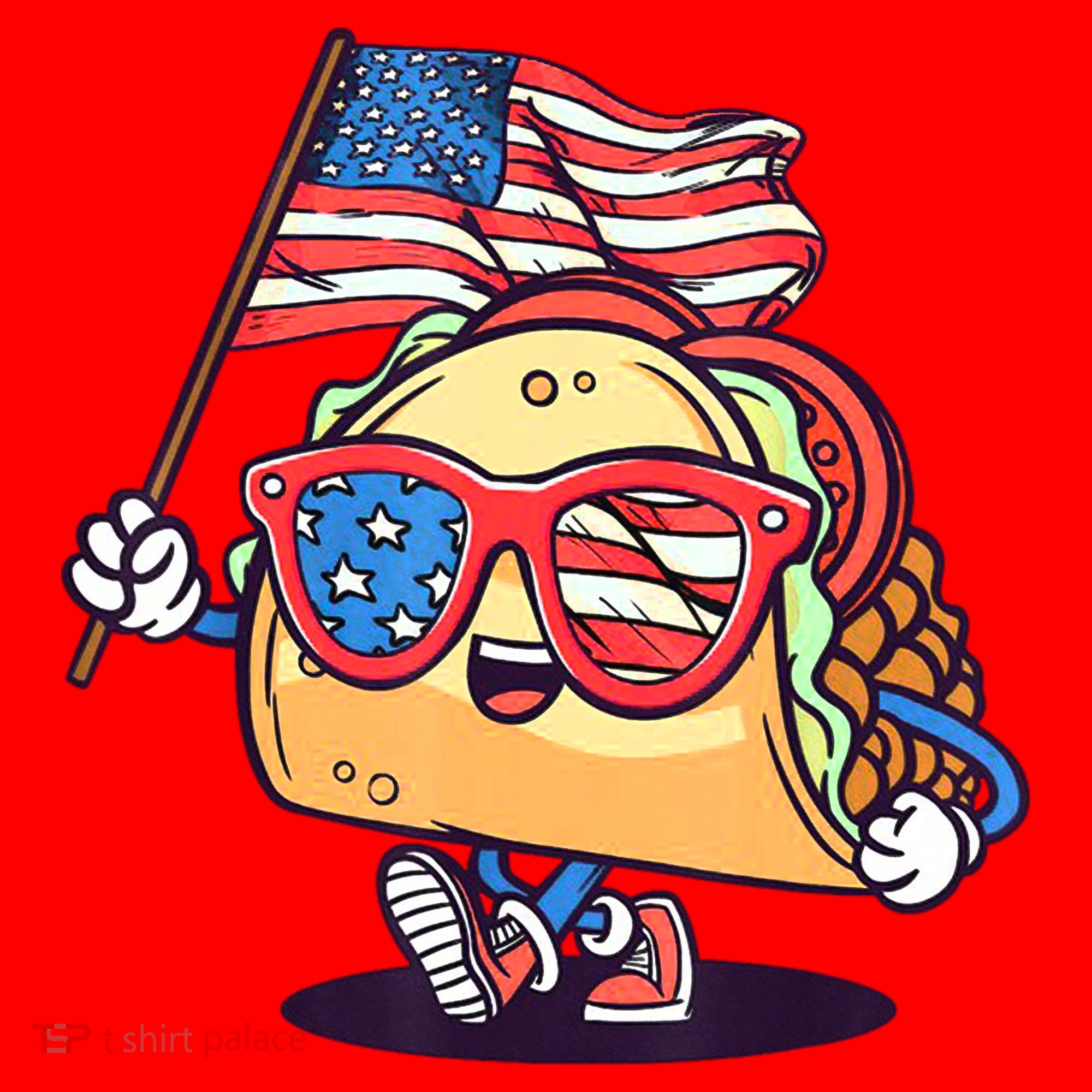 4th Of July Taco Patriotic Santa Hat
