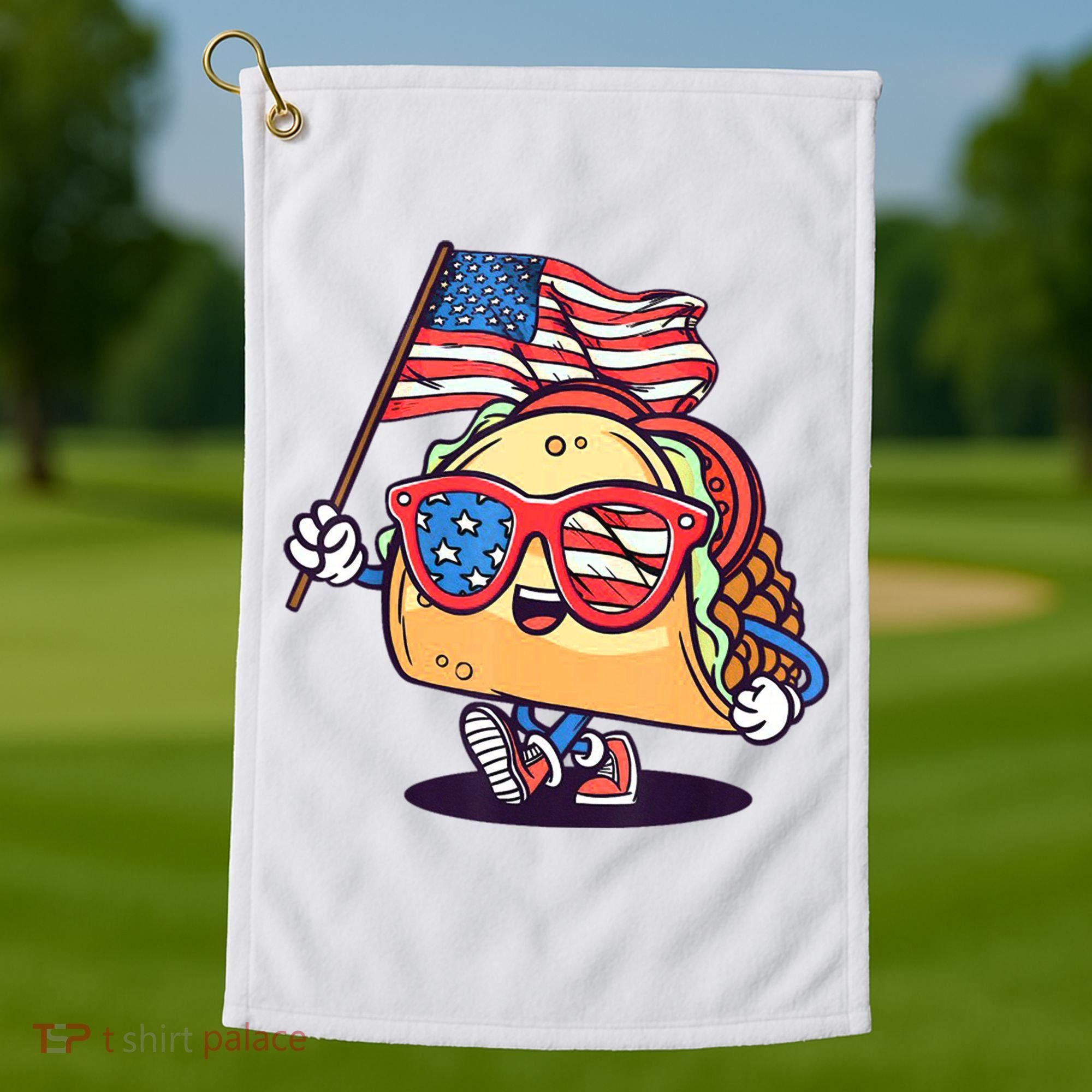 4th Of July Taco Patriotic Golf Towel