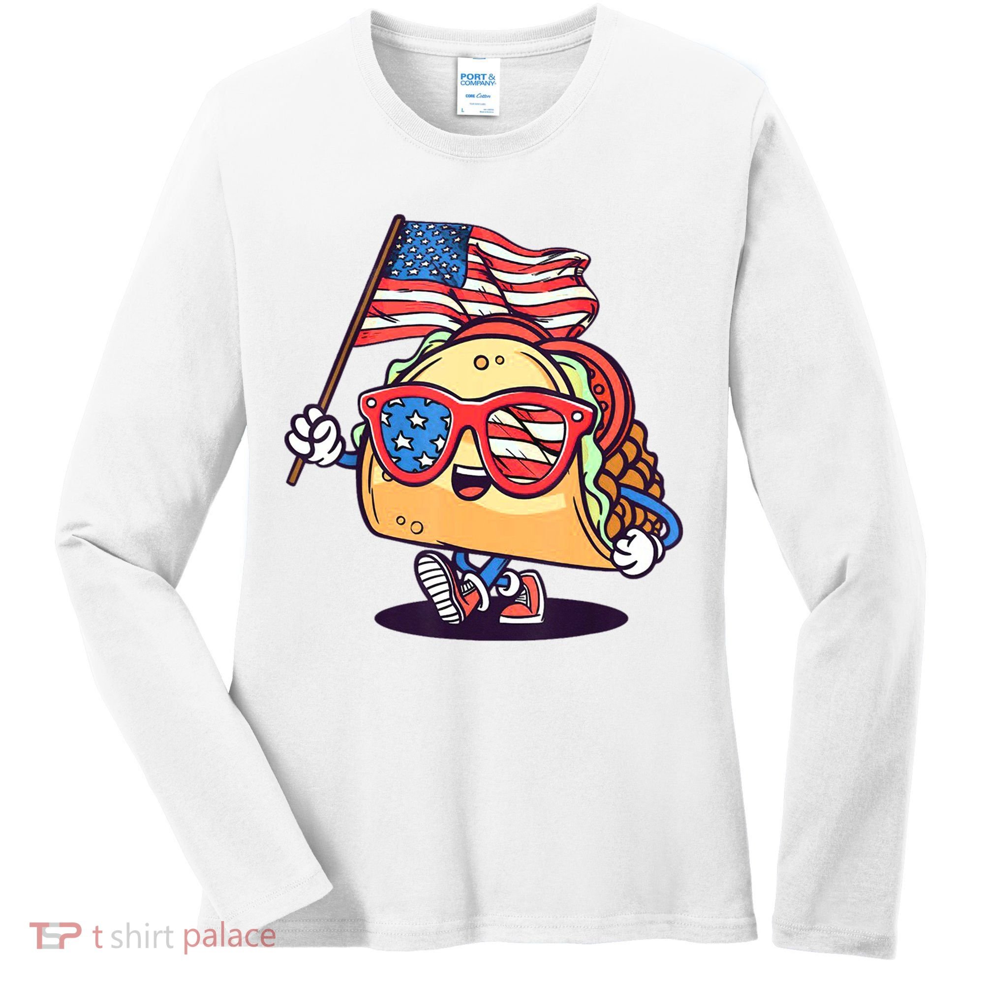 4th Of July Taco Patriotic Women's Long Sleeve Shirt