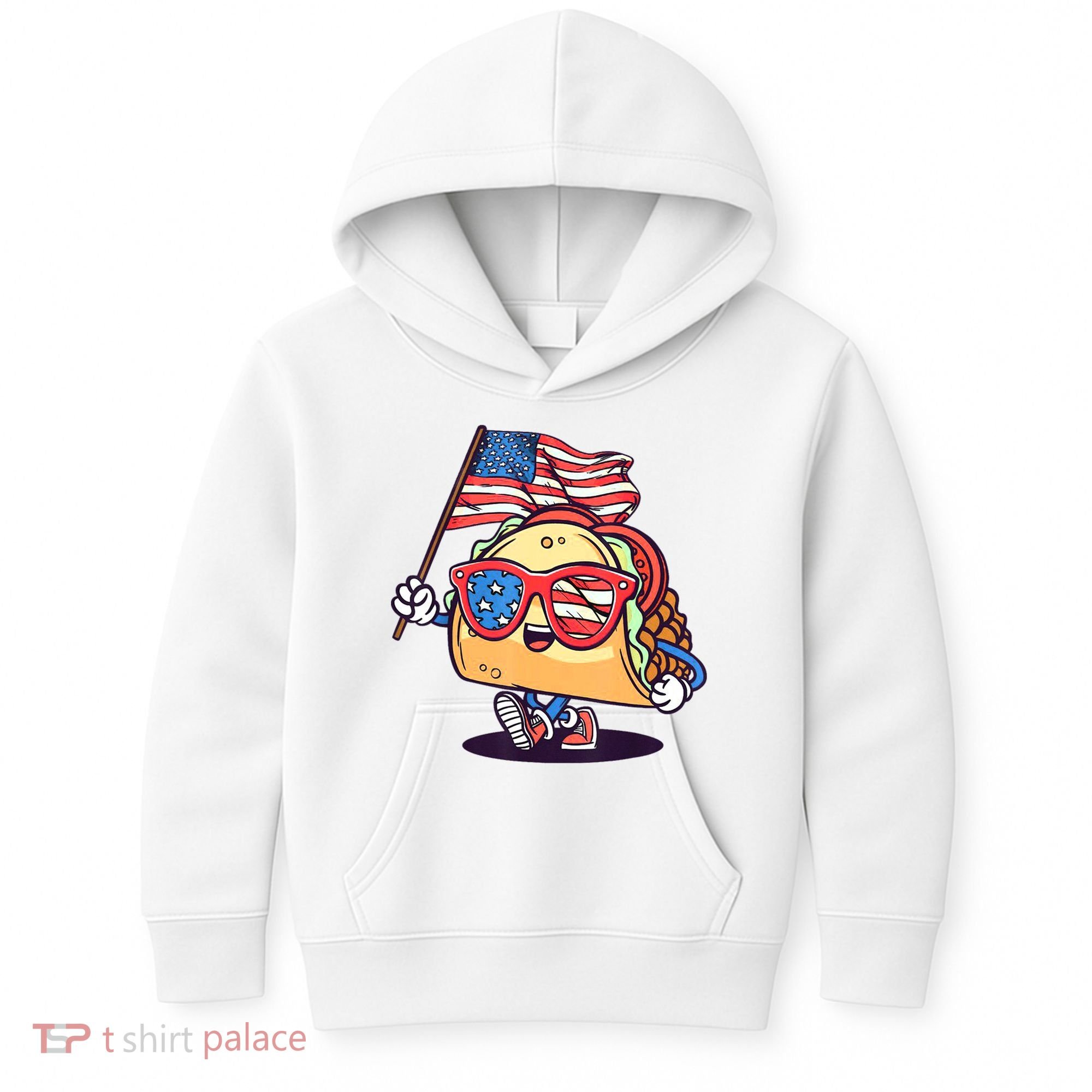 4th Of July Taco Patriotic Kids Hoodie
