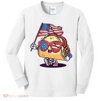 4th Of July Taco Patriotic Kids Long Sleeve Shirt thumb 0