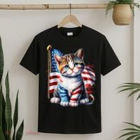 4th Of July Cat Mom American Flag Cat Lover Gift T-Shirt thumb 2