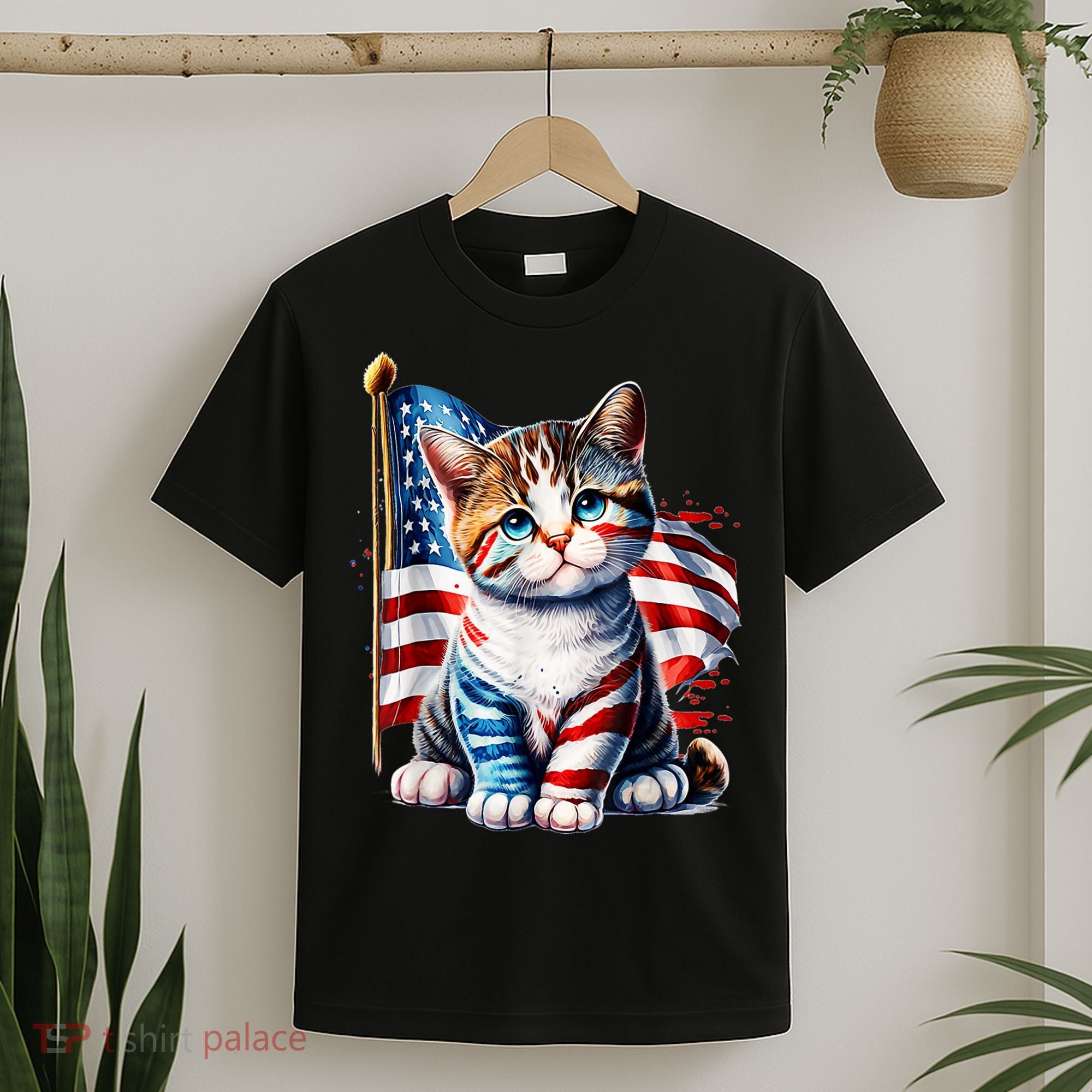 4th Of July Cat Mom American Flag Cat Lover Gift T-Shirt