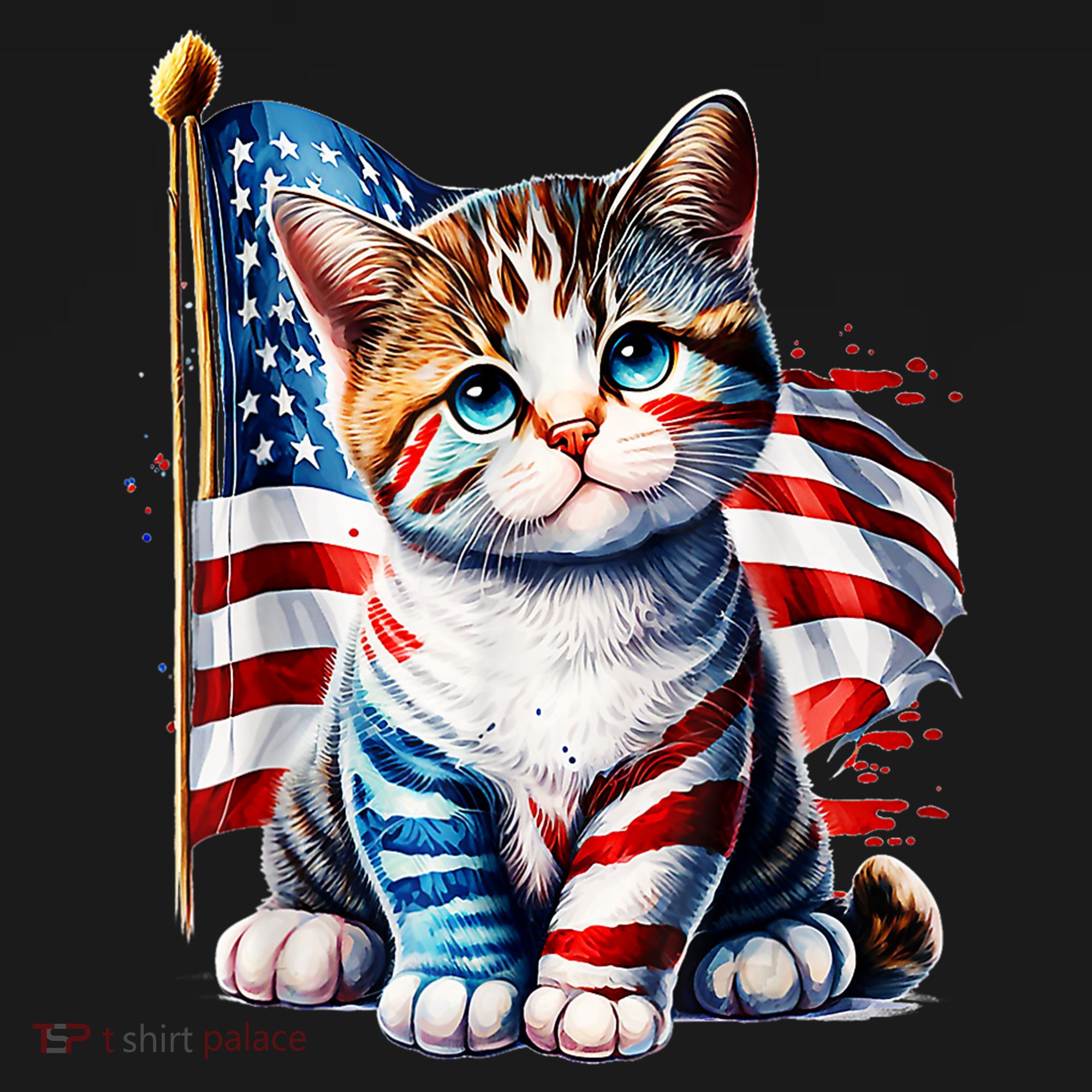 4th Of July Cat Mom American Flag Cat Lover Gift Kids Sweatshirt