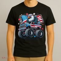 4th Of July Patriotic American Flag Eagle Usa Red White Blue T-Shirt thumb 3