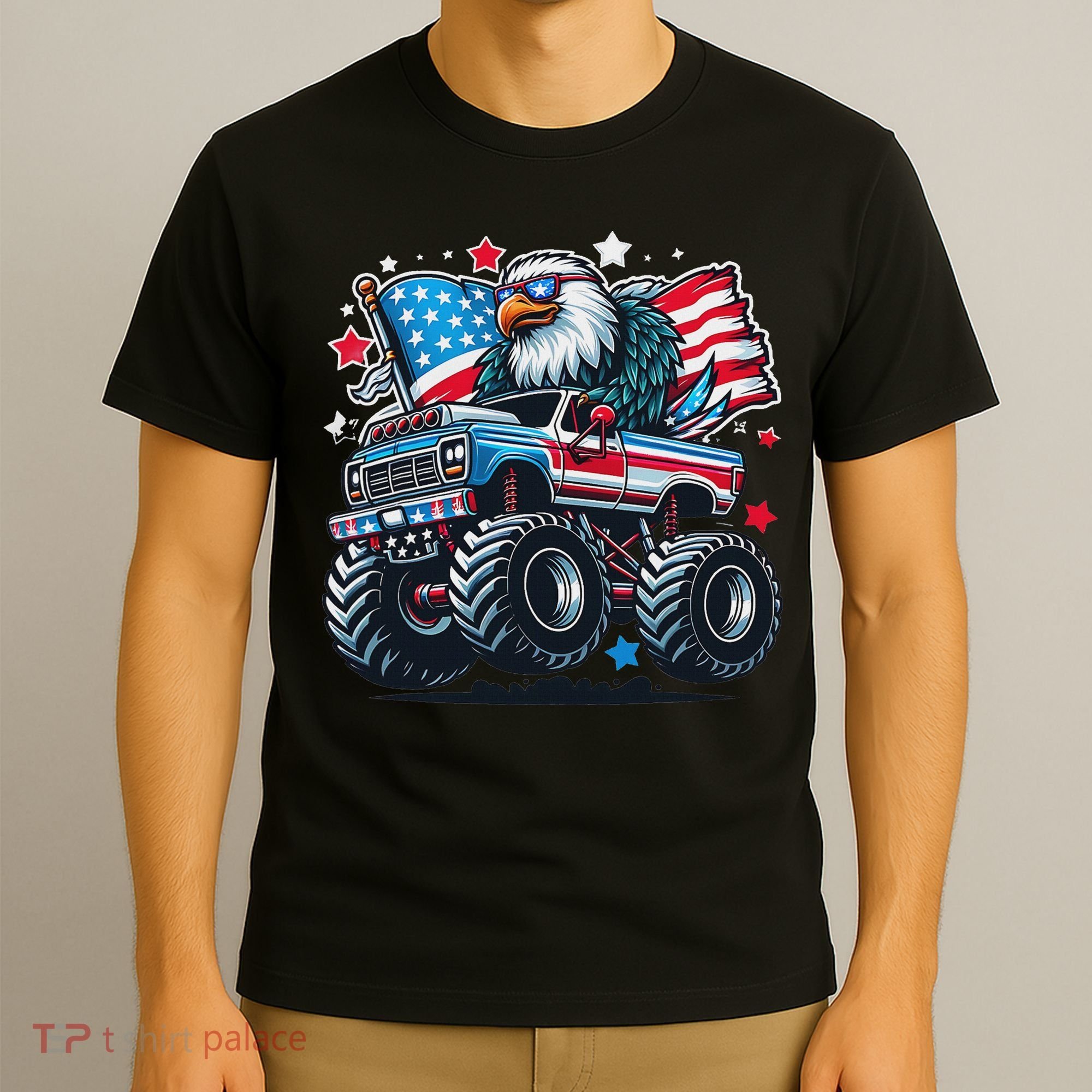 4th Of July Patriotic American Flag Eagle Usa Red White Blue T-Shirt