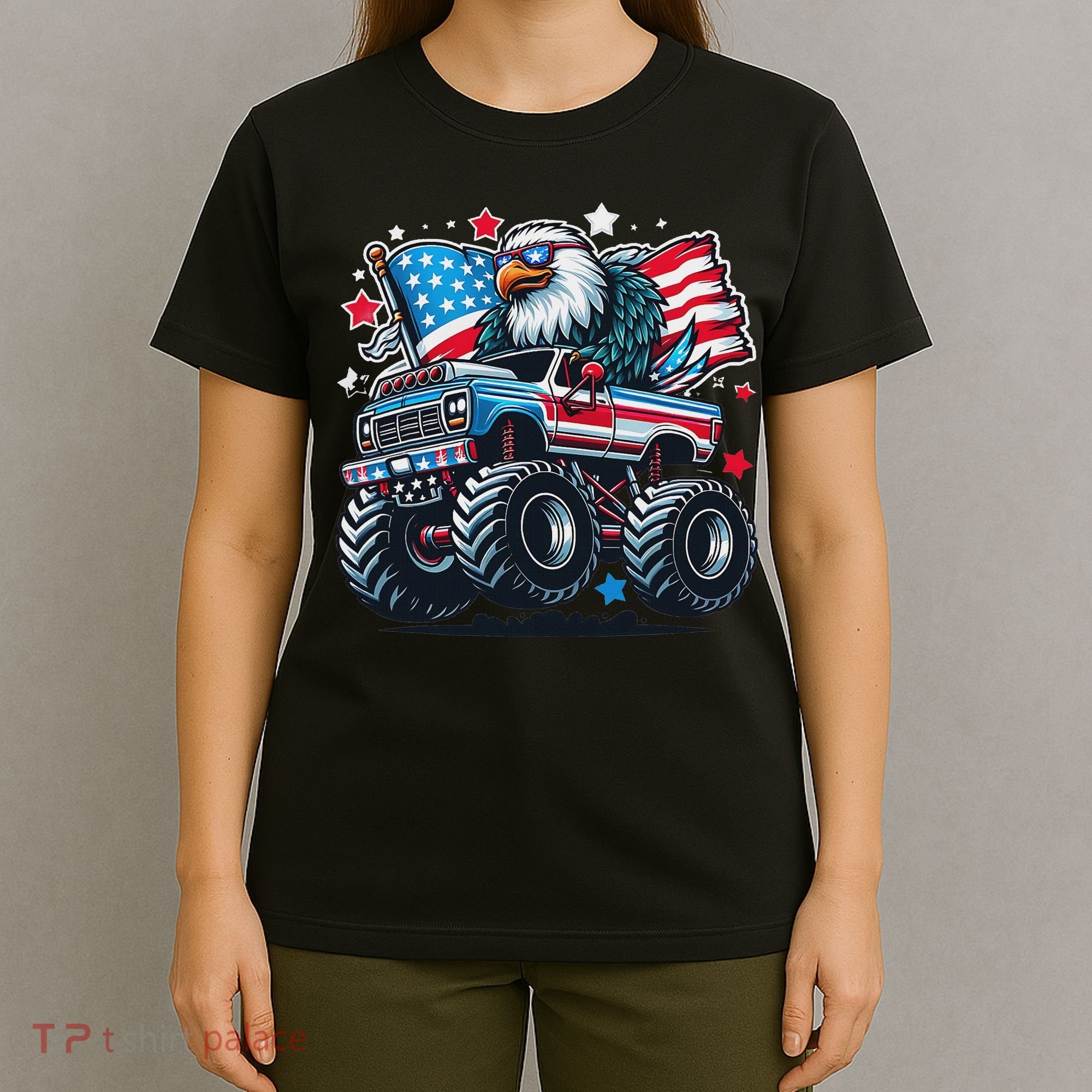 4th Of July Patriotic American Flag Eagle Usa Red White Blue T-Shirt