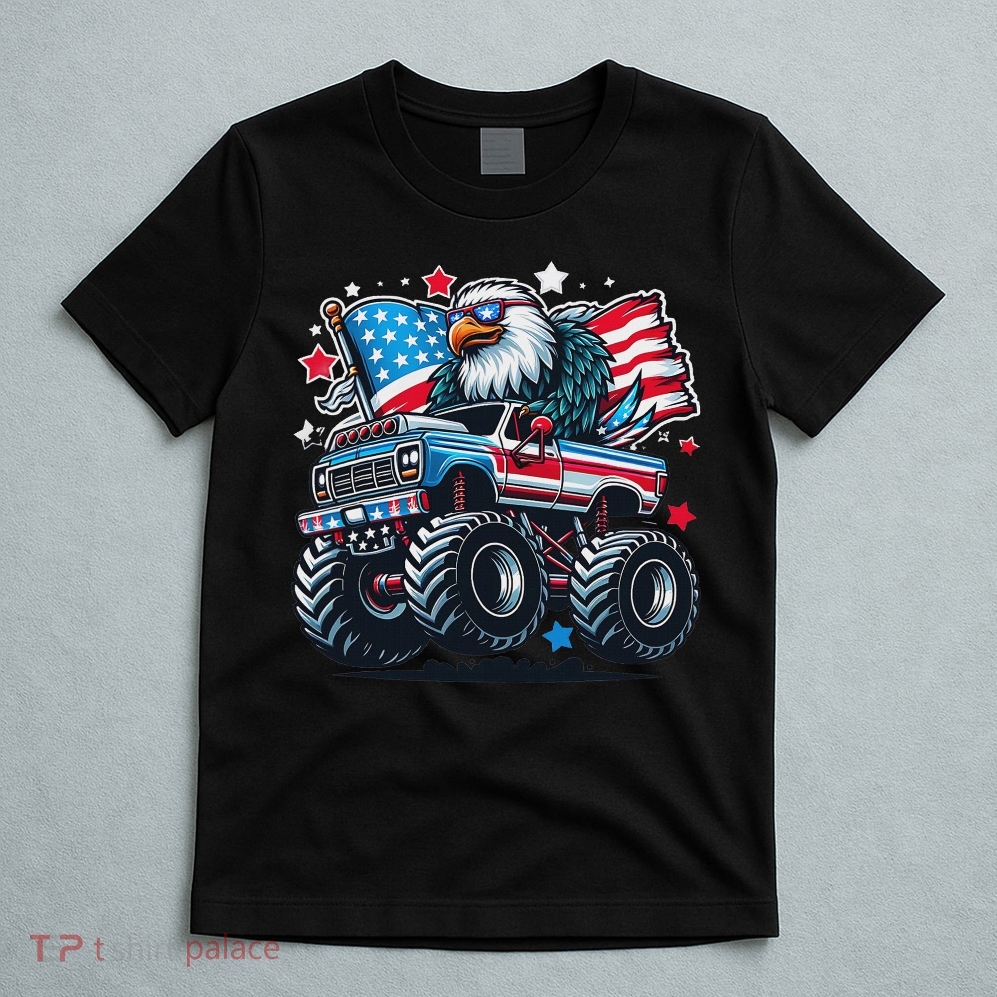 4th Of July Patriotic American Flag Eagle Usa Red White Blue T-Shirt