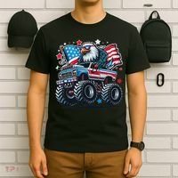 4th Of July Patriotic American Flag Eagle Usa Red White Blue T-Shirt thumb 6