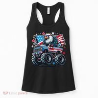 4th Of July Patriotic American Flag Eagle Usa Red White Blue Women's Tank Top thumb 0
