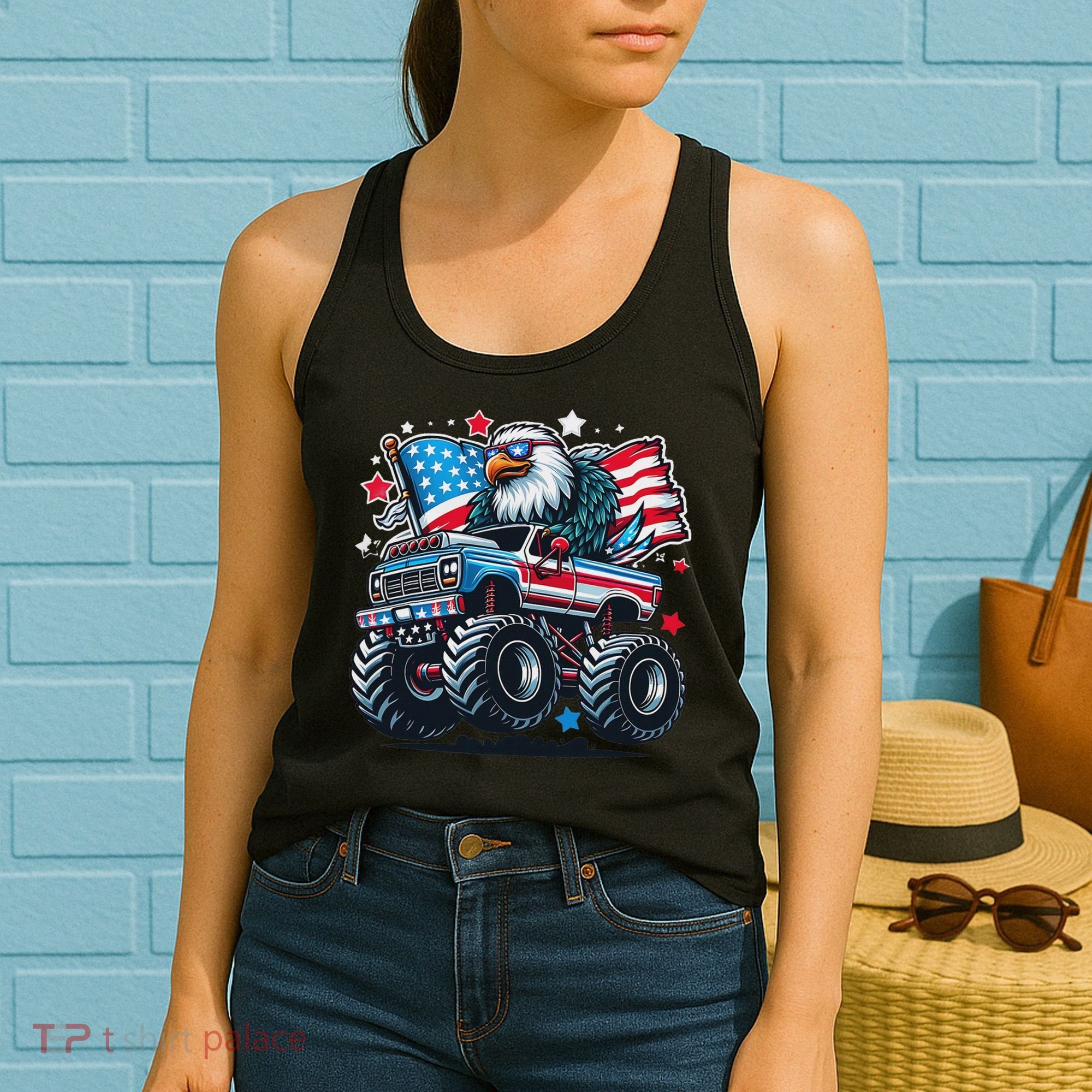 4th Of July Patriotic American Flag Eagle Usa Red White Blue Women's Tank Top