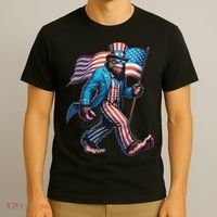 4th Of July Bigfoot Sasquatch Patriotic American Flag T-Shirt thumb 3