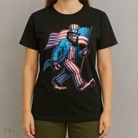4th Of July Bigfoot Sasquatch Patriotic American Flag T-Shirt thumb 4