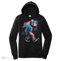 4th Of July Bigfoot Sasquatch Patriotic American Flag Women's Hoodie thumb 0