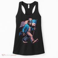 4th Of July Bigfoot Sasquatch Patriotic American Flag Women's Tank Top thumb 0
